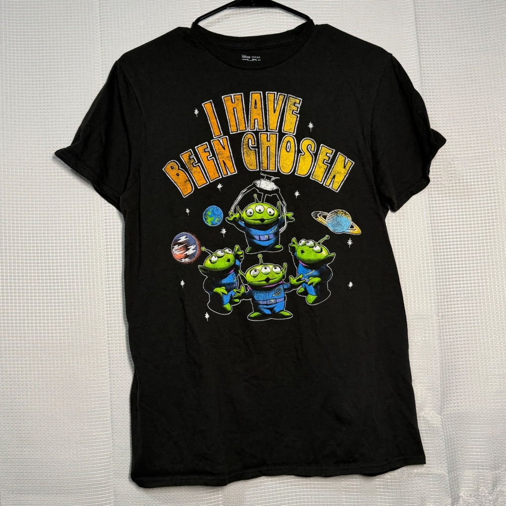 Disney Pixar Toy Story Graphic Tee Medium Black Alien‎ I Have Been Chosen Shirt